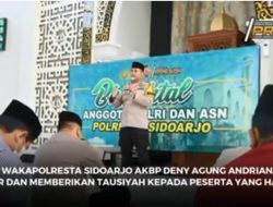 Wakapolresta Sidoarjo Berikan Tausiyah Binrohtal Menyambut Ramadhan Di Masjid Polresta Sidoarjo