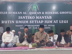 Ribuan Jamaah Hadiri Majelis Sema’an Al-Qur’an dan Dzikrul Ghofilin Jantiko Mantab di MKP Desa  Petak Pacet